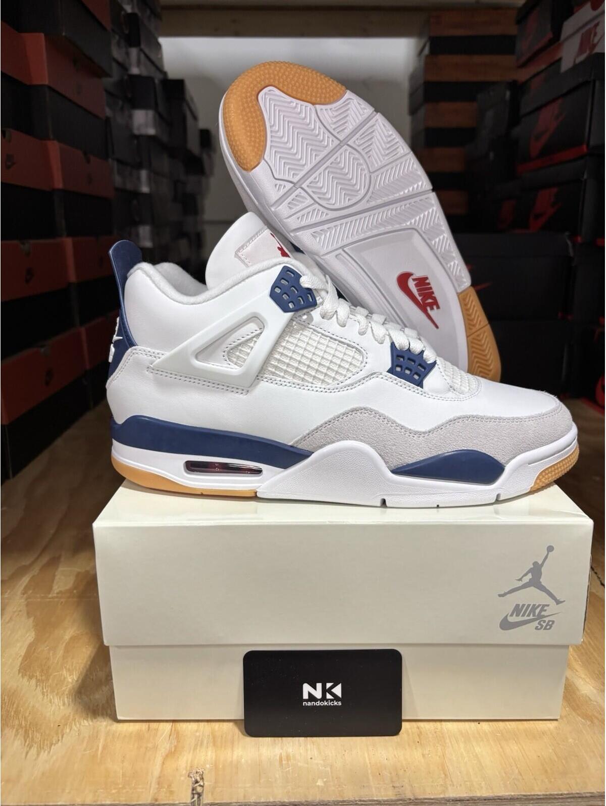 Nike Air Jordan 4 Retro Sb Navy Dr5415-100 Men Size 9.5m